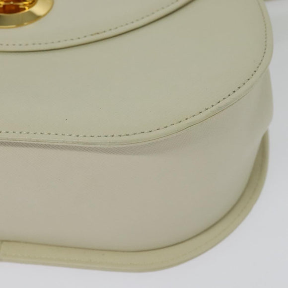 GIVENCHY Hand Bag Leather 2way Ivory Gold Auth 140792