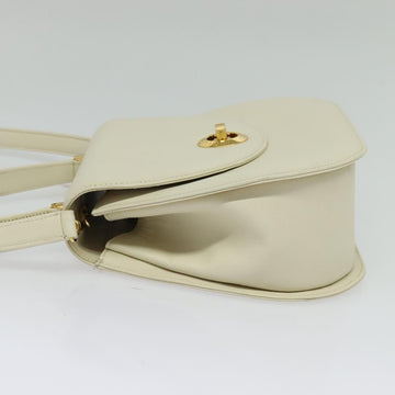 GIVENCHY Hand Bag Leather 2way Ivory Gold Auth 140792 - 0