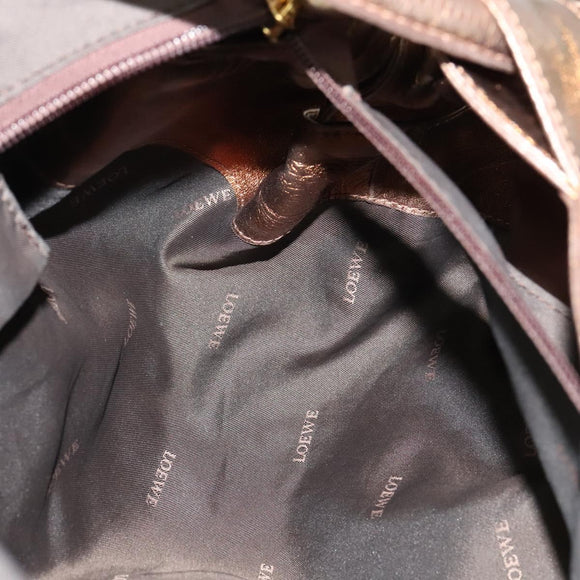 LOEWE Nappa Aire Hand Bag Leather Bronze Gold Auth 140794