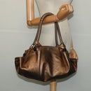 LOEWE Nappa Aire Hand Bag Leather Bronze Gold Auth 140794-20