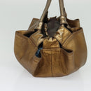 LOEWE Nappa Aire Hand Bag Leather Bronze Gold Auth 140794-3