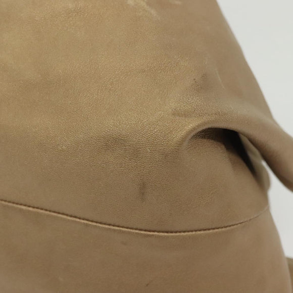 LOEWE Nappa Aire Hand Bag Leather Beige Gold Auth 140795