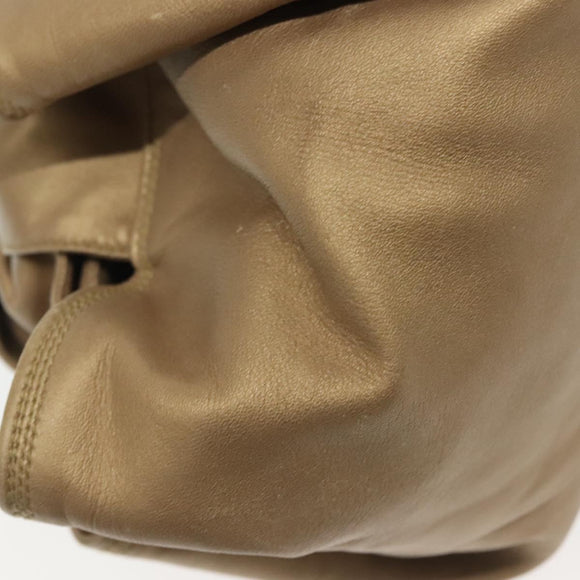 LOEWE Nappa Aire Hand Bag Leather Beige Gold Auth 140795