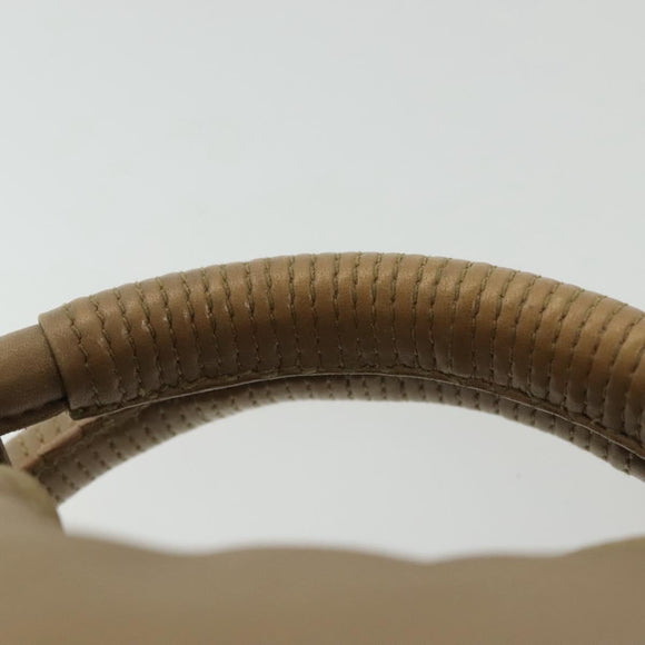 LOEWE Nappa Aire Hand Bag Leather Beige Gold Auth 140795