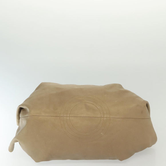 LOEWE Nappa Aire Hand Bag Leather Beige Gold Auth 140795