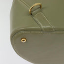 LOEWE Anton Shoulder Bag Leather Green Gold Auth 140796-16