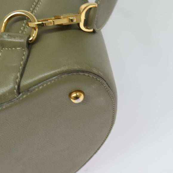 LOEWE Anton Shoulder Bag Leather Green Gold Auth 140796