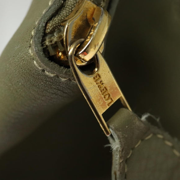 LOEWE Anton Shoulder Bag Leather Green Gold Auth 140796