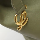 LOEWE Anton Shoulder Bag Leather Green Gold Auth 140796-17