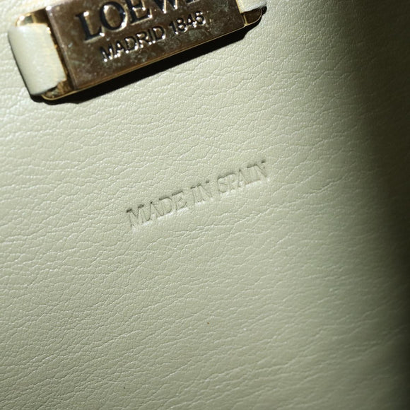 LOEWE Anton Shoulder Bag Leather Green Gold Auth 140796