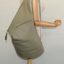 LOEWE Anton Shoulder Bag Leather Green Gold Auth 140796-22