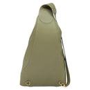 LOEWE Anton Shoulder Bag Leather Green Gold Auth 140796-2