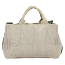 PRADA Bijoux Kanapa MM Tote Bag Canvas 2way Gray Auth 140797-2