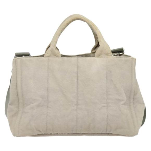 PRADA Bijoux Kanapa MM Tote Bag Canvas 2way Gray Auth 140797
