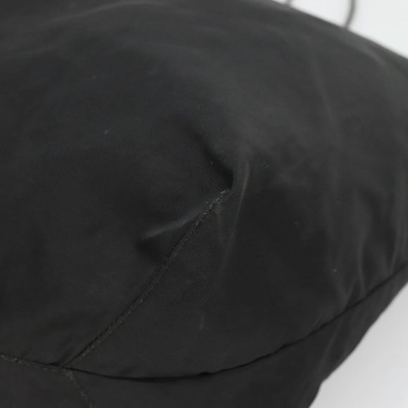 PRADA Tote Bag Nylon Black Silver Auth 140799