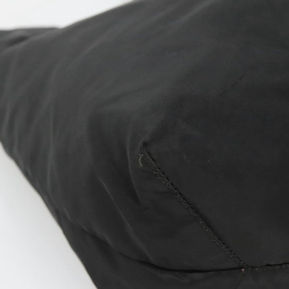 PRADA Tote Bag Nylon Black Silver Auth 140799