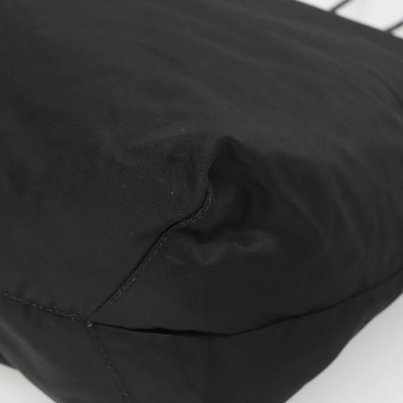 PRADA Tote Bag Nylon Black Silver Auth 140799