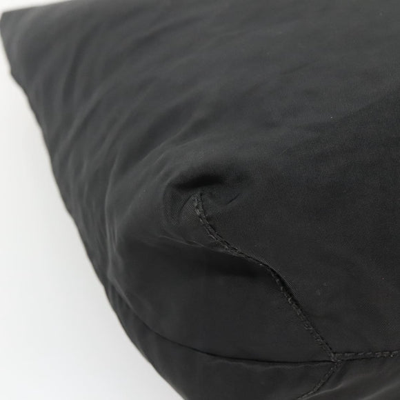 PRADA Tote Bag Nylon Black Silver Auth 140799