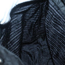 PRADA Tote Bag Nylon Black Silver Auth 140799-20