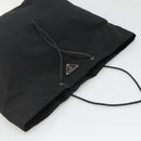 PRADA Tote Bag Nylon Black Silver Auth 140799-6