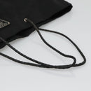PRADA Tote Bag Nylon Black Silver Auth 140799-7