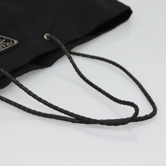 PRADA Tote Bag Nylon Black Silver Auth 140799