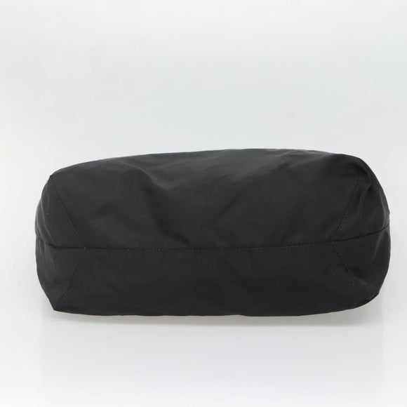 PRADA Tote Bag Nylon Black Silver Auth 140799
