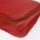PRADA Accessory Pouch Nylon Red Silver Auth 140805-10