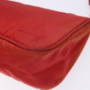PRADA Accessory Pouch Nylon Red Silver Auth 140805-12