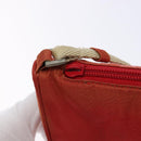 PRADA Accessory Pouch Nylon Red Silver Auth 140805-10