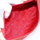 PRADA Accessory Pouch Nylon Red Silver Auth 140805-11