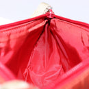 PRADA Accessory Pouch Nylon Red Silver Auth 140805-18