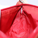 PRADA Accessory Pouch Nylon Red Silver Auth 140805-20