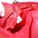 PRADA Accessory Pouch Nylon Red Silver Auth 140805-20