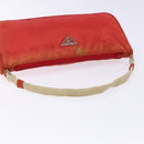 PRADA Accessory Pouch Nylon Red Silver Auth 140805-7