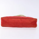 PRADA Accessory Pouch Nylon Red Silver Auth 140805-9