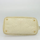 Miu Miu Hand Bag Leather 2way Ivory Gold Auth 140806-5