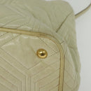 Miu Miu Hand Bag Leather 2way Ivory Gold Auth 140806-16