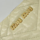 Miu Miu Hand Bag Leather 2way Ivory Gold Auth 140806-18