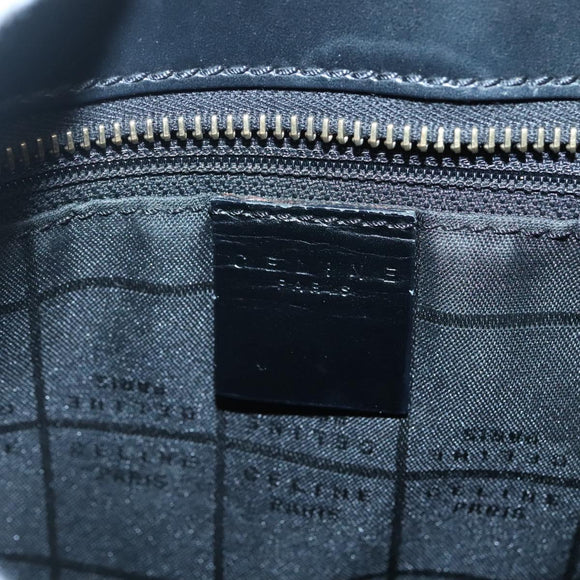 CELINE C Macadam Canvas Tote Bag Black Gold Auth 140814