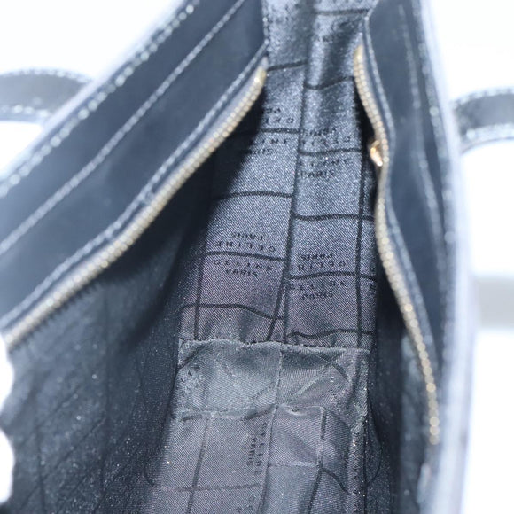 CELINE C Macadam Canvas Tote Bag Black Gold Auth 140814