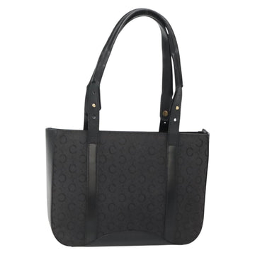 CELINE C Macadam Canvas Tote Bag Black Gold Auth 140814