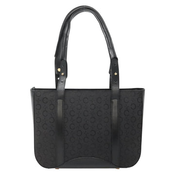 CELINE C Macadam Canvas Tote Bag Black Gold Auth 140814 - 0