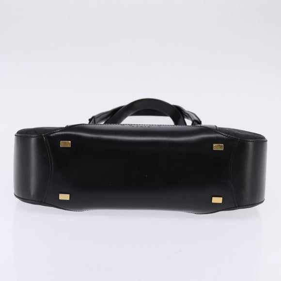 CELINE C Macadam Canvas Tote Bag Black Gold Auth 140814