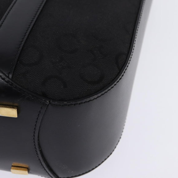 CELINE C Macadam Canvas Tote Bag Black Gold Auth 140814