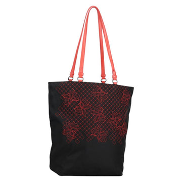 BOTTEGA VENETA Tote Bag Nylon Black Red Auth 140820V