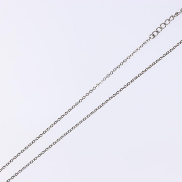 Christian Dior Heart Logo Necklace metal Silver Auth 140826