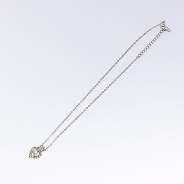 Christian Dior Heart Logo Necklace metal Silver Auth 140826 - 0