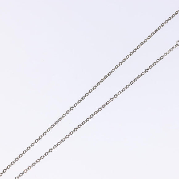 Christian Dior Heart Logo Necklace metal Silver Auth 140826