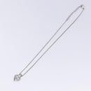 Christian Dior Heart Logo Necklace metal Silver Auth 140826-8